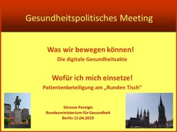 Vortrag im Bundesministerium für Gesundheit 2019